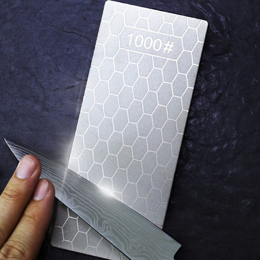 Diamond Sharpening Stone 4 Pieces Grit Honeycomb Surface Sharpener Stone For Kitchen Sharpening Dull, Blunt or Tired Edges Grindstone Tool(400# 600# 1000# 1200#)