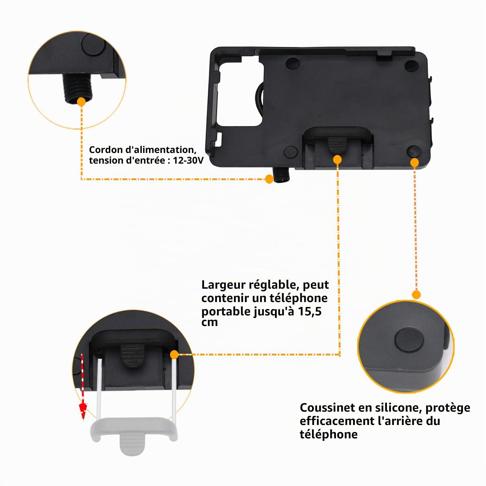 Accessoires de Support de Navigation pour Téléphone Portable avec Chargeur USB pour BMW R1200GS LC et Adventure S1000XR R1200RS