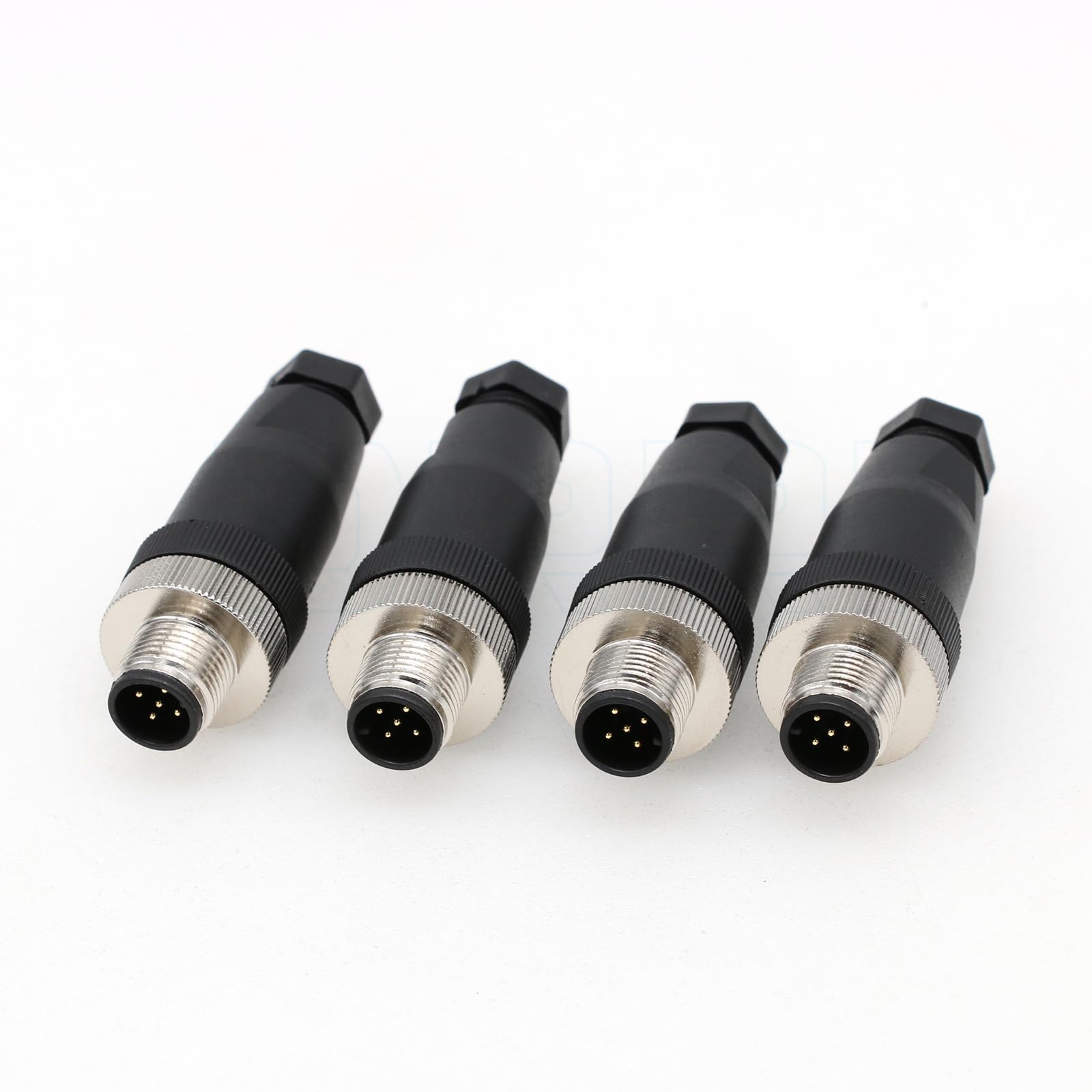 Conector M12 macho de 5 pines con terminal de tornillo para sensores industriales rectos 4