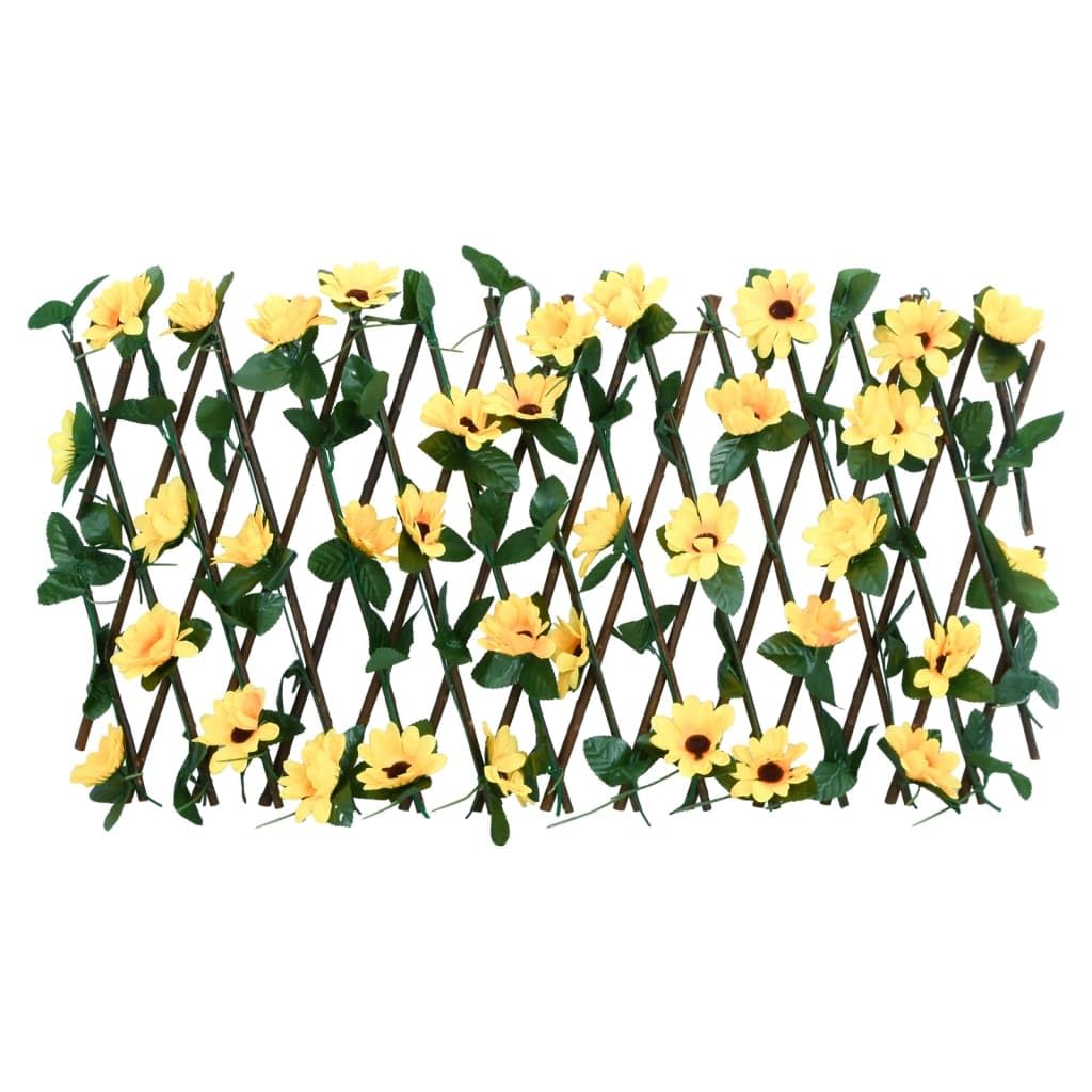 Enrejado con hiedra artificial, 5 unidades, ampliable, 180 x 20 cm, PVC, madera, valla de jardín, protección visual, paneles decorativos para jardín, valla de jardín para exteriores