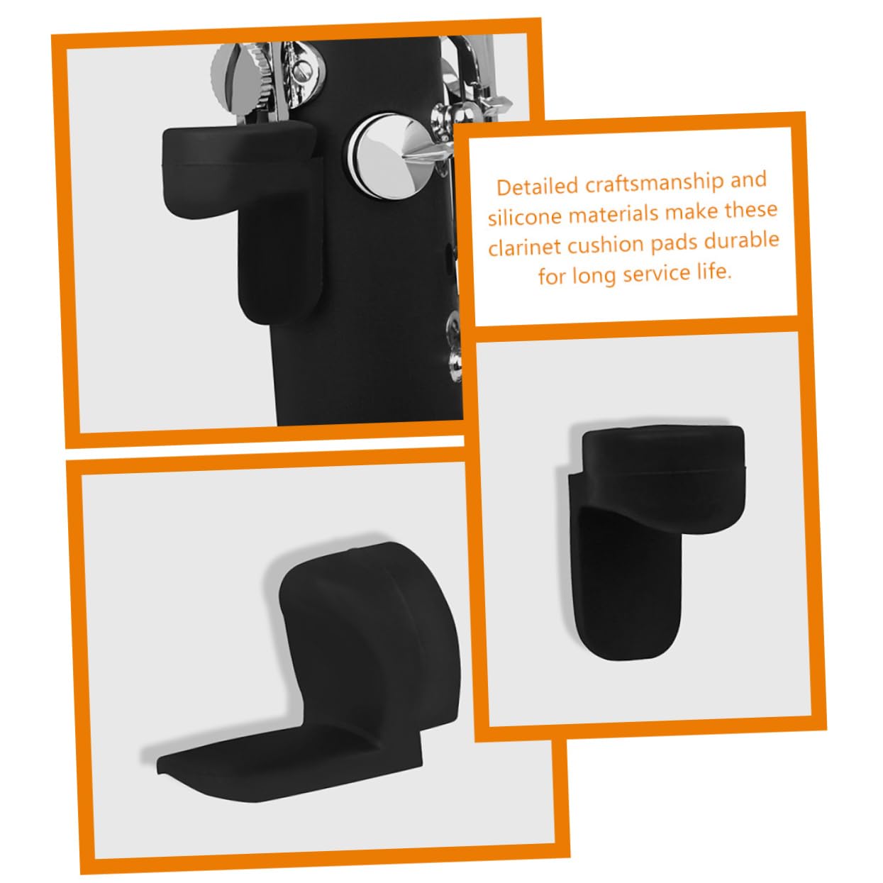 Toddmomy 4 Pack Clarinet Thumb Pads Silicone Clarinet Finger Rests Tacky Thumb Rest Cushion White for Enhanced Playing Comfort