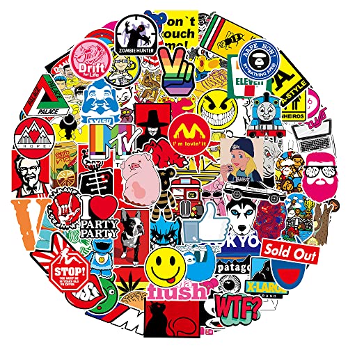 ステッカーセット 100枚 防水ステッカー シールパック ブランドステッカースーツケース 車 バイク ヘルメット スケボー ギターなどに適用 (100A)