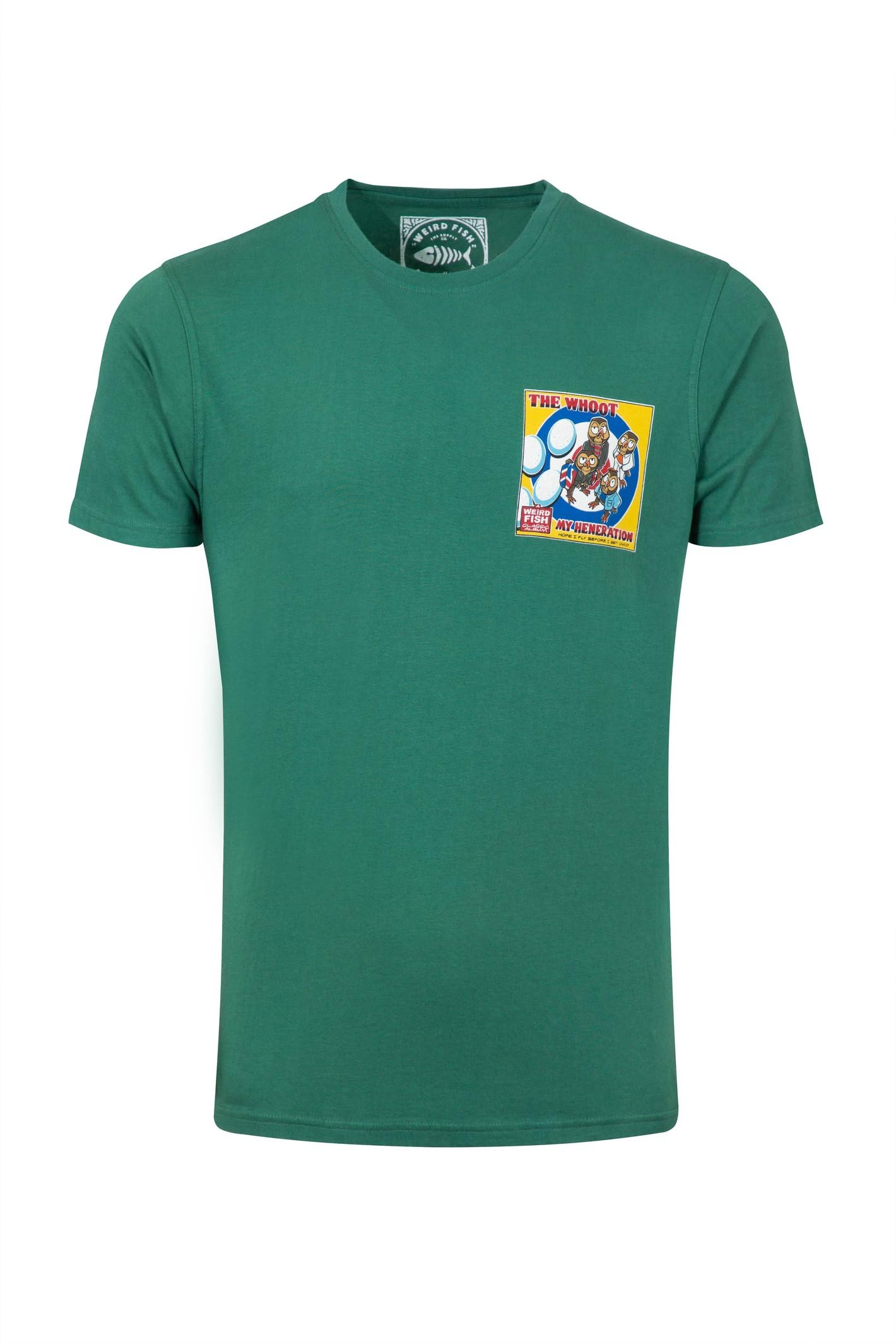Weird Fish Men's Dusky Green The Whoot Back Print Artist T-Shirt Size 3XL