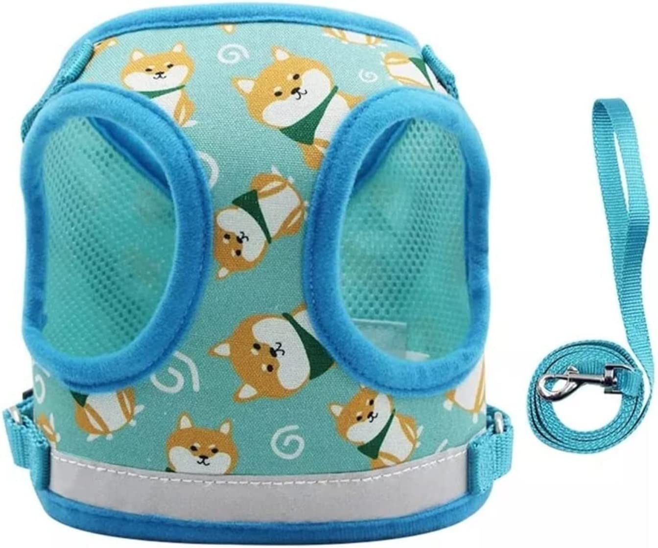 Correa Perro Correr Chaleco con Correa para El Pecho Cuerda De Tracción Reflectante para Mascotas Caminar Pequeño Y Collar para Perros Arnés Correas Plomo Antideslizantes Reforzada(Blue,24-27cm)