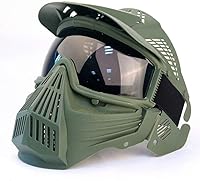 Vista 7 de Máscara Táctica Airsoft, para Caza de BB Airsoft, Juego CS, Equipo Táctico de Cara Completa, Resistente a Impactos con Gafas, Actividades al Aire
