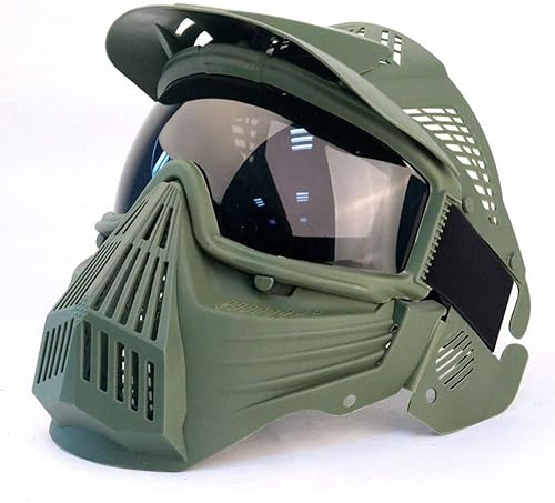 Miniatura 7 de Máscara táctica Airsoft, para caza de Airsoft BB, juego CS de cara completa, equipo táctico resistente a los impactos con gafas, esquí de motocross,