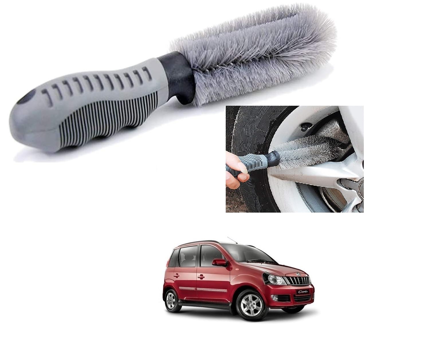 Auto Addict Car Alloy Wheel Cleaner Brush Tyre Rim for Mahindra Quanto-image-21