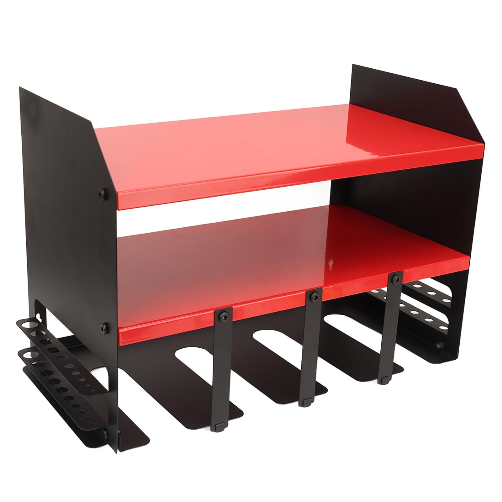 Yctze Strumento di Alimentazione a 4 Slot Compatto, Portaoggetto di Ferro Montato a Parete per Esercitazioni, Cacciaviti e Accessori-per Officina e Garage (rosso)