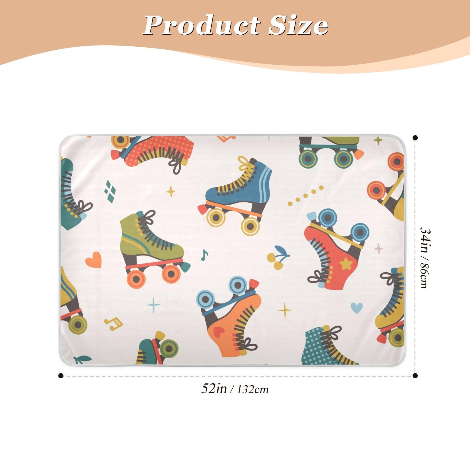 Colored Roller Skates Washable Bed Pads 34