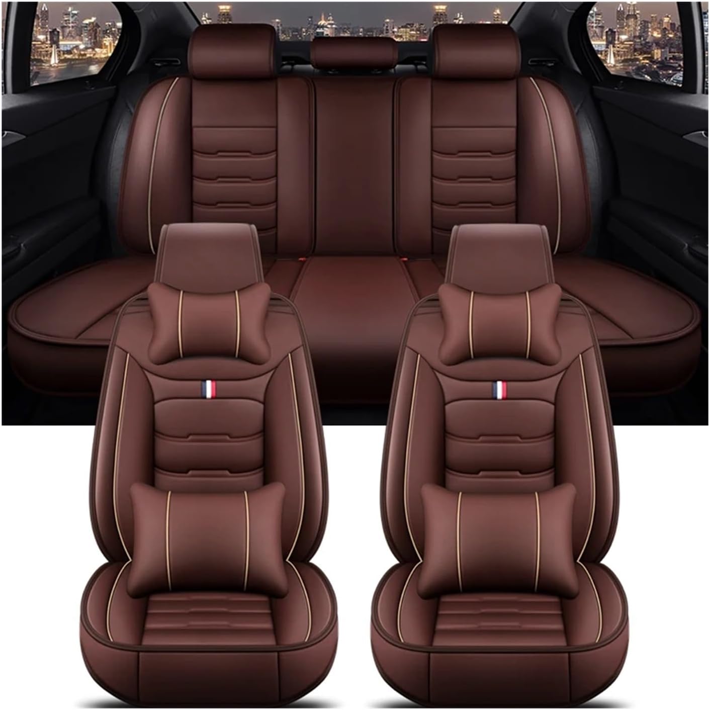 Universal Car Seat Cover Compatible For MITSUBISHI Outlander ASX Eclipse Lancer Pajero Sport Zinger Galant Triton Auto Accessories Interior(2pc seat cover)