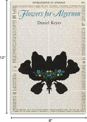 Vista 9 de Daniel Keyes - Pósteres de cubierta de libro con diseño de flores para algernon para habitación, estética y decoración, lienzo, pósteres e