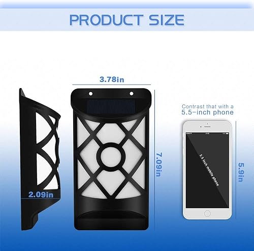 Miniatura 6 de Luces solares de llama para exteriores, impermeables, intermitentes, con sensor de oscuridad, encendido automático, 66 luces LED de energía solar,
