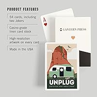 Vista 3 de Lantern Press Angels Landing, Zion National Park, Utah, Go Unplug, Retro Camper, 52 Playing Cards for Adults, Poker Size Card Deck