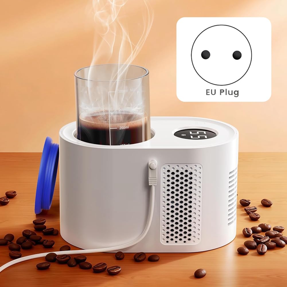 Calentador de Tazas de Café, Mini Refrigerador para Vino, Calentador de Tazas para Escritorio (Enfriamiento, Calentamiento y Fermentación)
