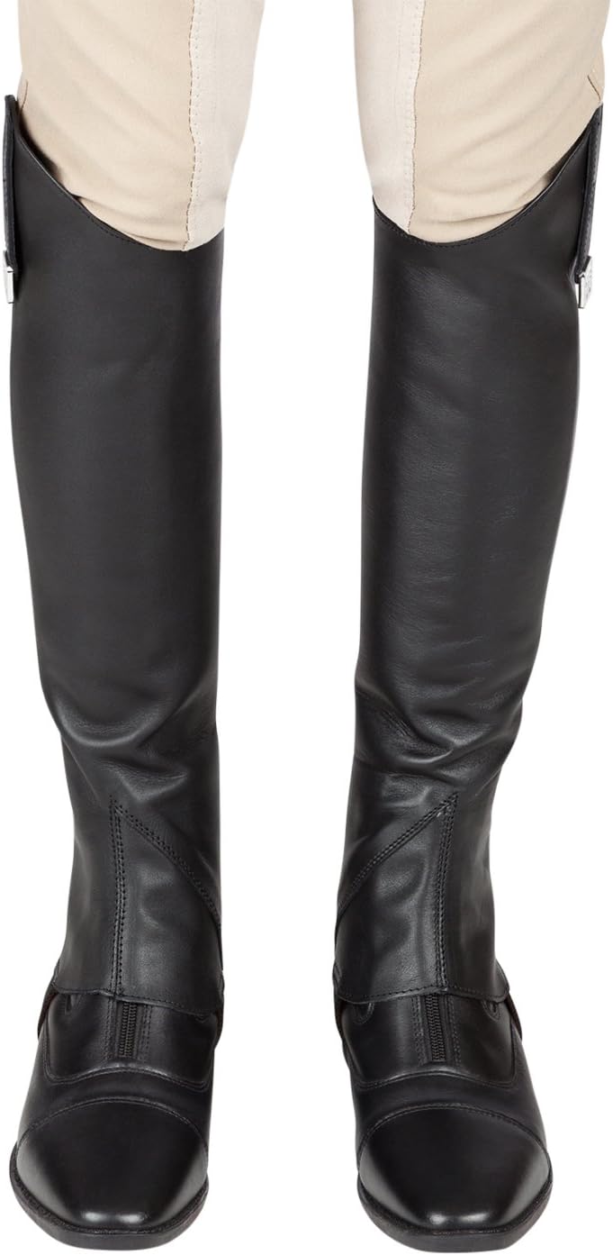 Ultra Soft Custom Fit Along with Flexibility & Stability Premium Leather Half Chaps Maximum Grip & Durability Upper Swagger Tab & Metal Pendant