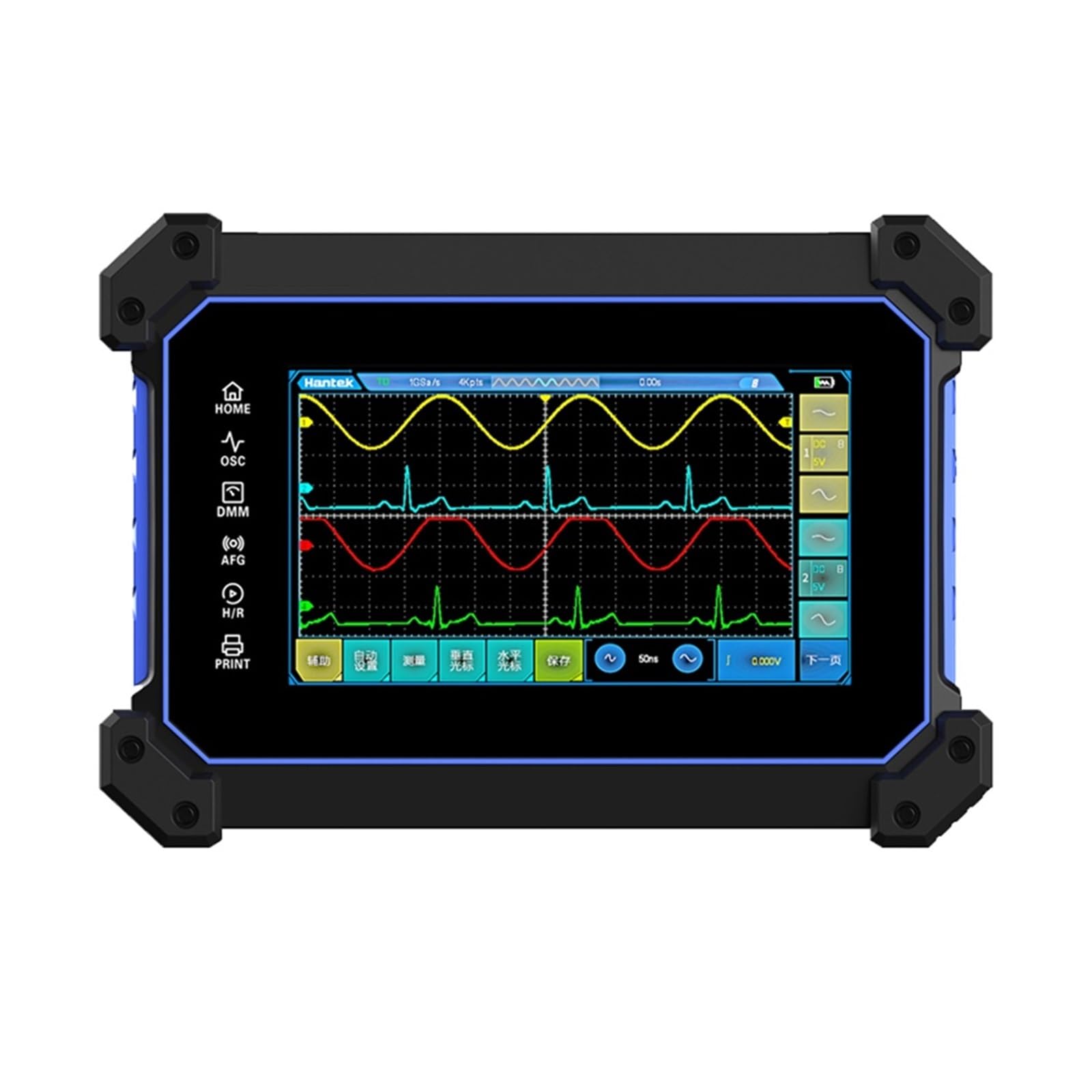 Touch Screen Oscilloscopio Digitale 2 Canali 110 Mhz Hanheld Osciloscopio + Sorgente di Segnale + Multimetro(TO1112D)