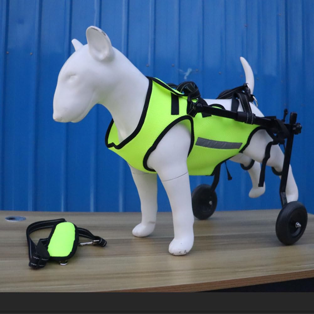 Silla de ruedas ajustable para perro con ruedas que absorben los golpes, arnés de soporte de pierna trasera para ayuda a la movilidad, displasia de cadera, alivio de artritis
