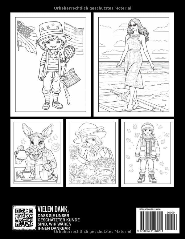 Miniatura 2 de Vier Jahreszeiten Mode Malbuch Entdecke die Welt der Mode durch die vier Jahreszeiten - Perfekt für junge Künstler (im Alter von 8-12 Jahren)