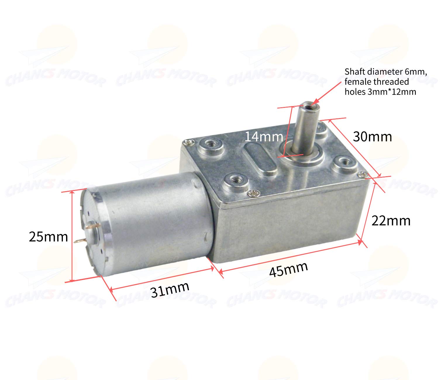 CHANCS Reducer Electric Motor 370WG 12V DC 2RPM Self-locking Reversible for DIY Mini Geared Motor - Image 2
