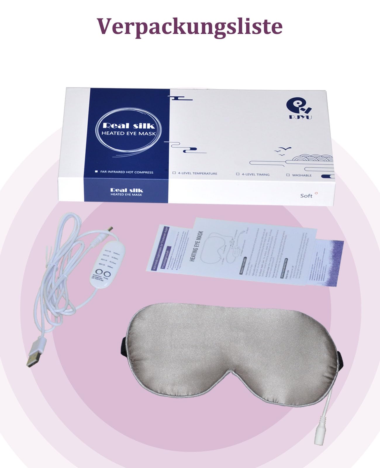 Maschera per gli occhi in seta riscaldata - Comprime calde per occhi gonfi, occhi secchi, blefarite, affaticamento, stili e MGD (grigio)