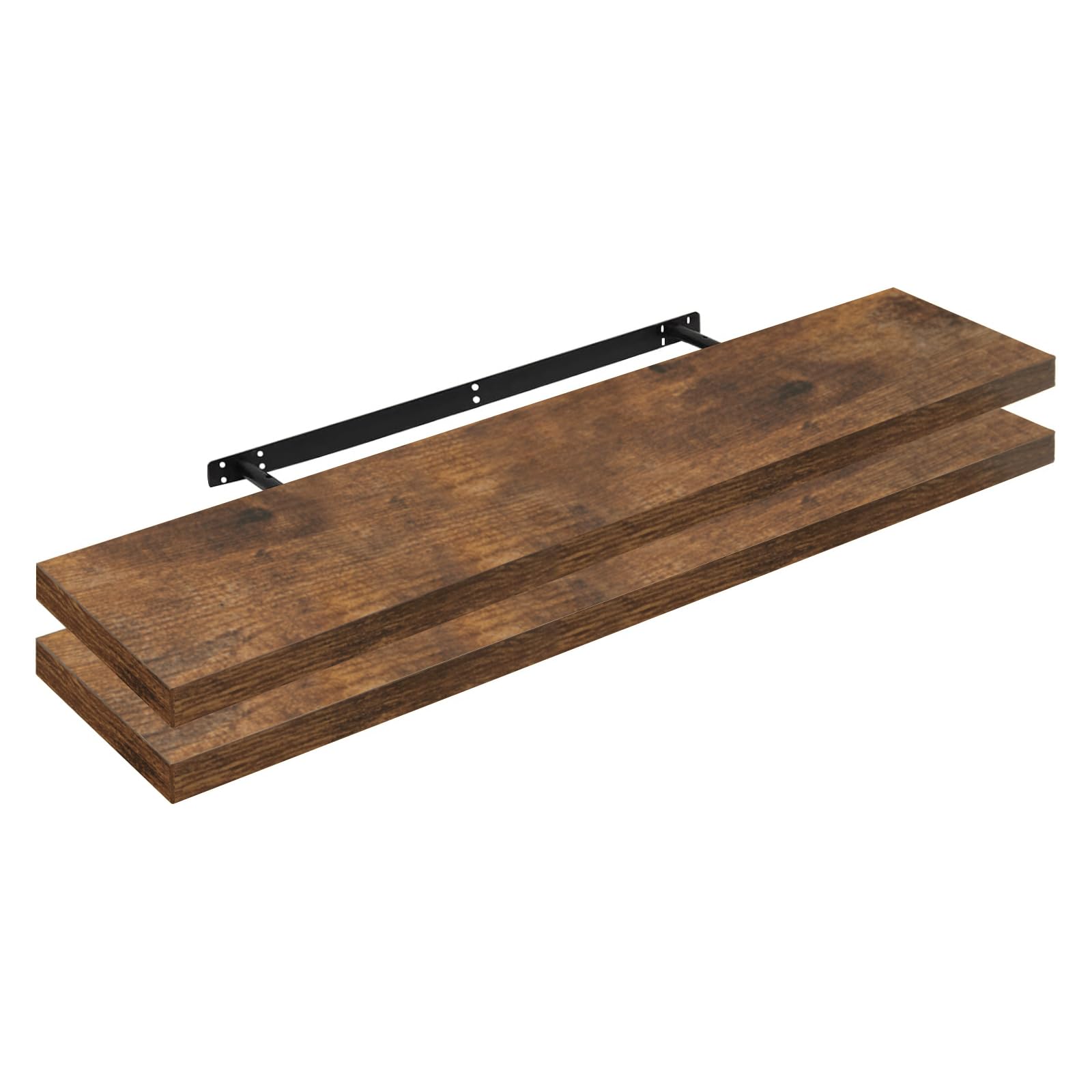 WOLTU 2X Wandregal Wandboard Bücherregal Regale für Deko Wandablagen aus MDF Holz, 2er Set Hängeregal Vintagebraun, 110x22,9x3,8cm RG9316hov-2