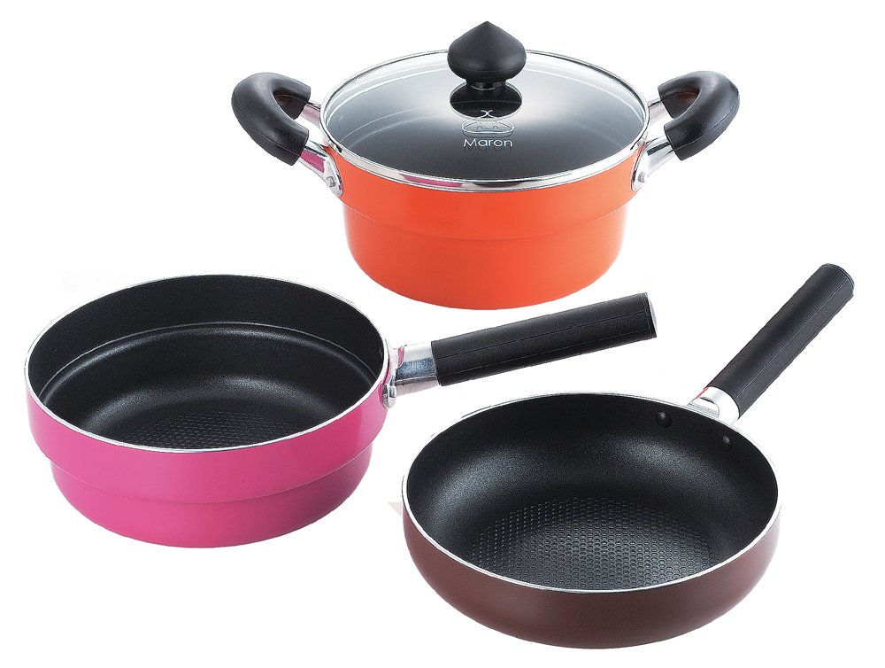ま*ろ様 お手軽自炊セット（フライパン、炊飯鍋　等） Amazon｜タマハシ コンパクト マロンポットパン 20cm MR-100｜鍋