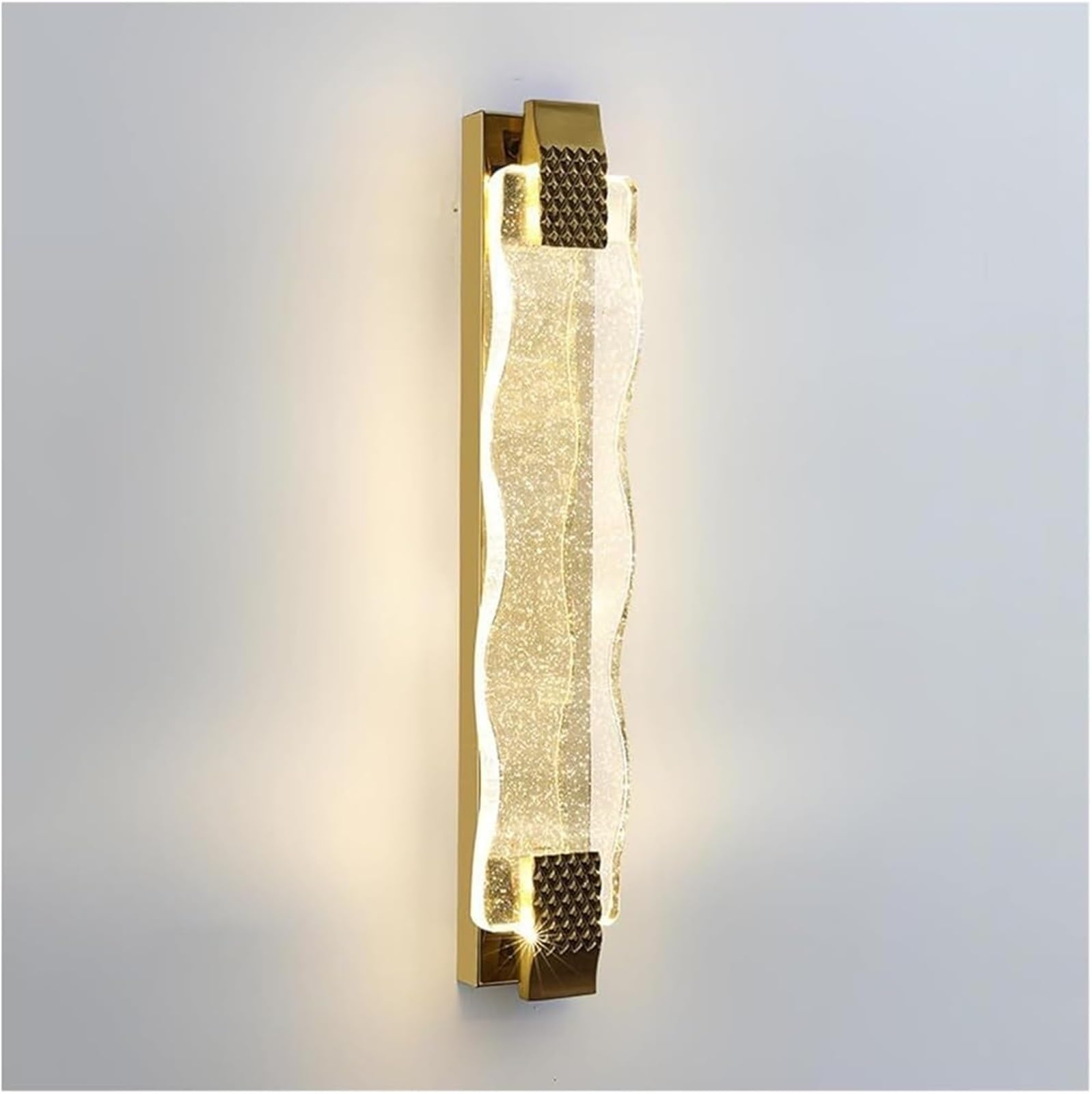 HPTHLY Contemporary Crystal Strip Dimmable Wall Sconce Light Fixture, Bedside Wall Lamp For Bedroom, Living Room, Hallway, Decorative Indoor Wall Lighting (Gold-50Cm)