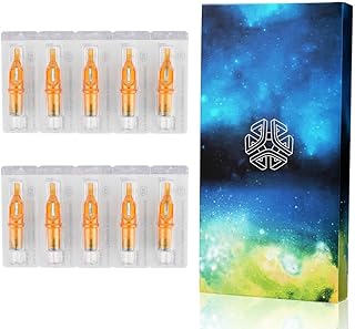 Tattoo Cartridge Needles - 10Pcs 3RL 5RL 7RL 9RL 11RL 3RS 5RS 7RS 9RS Yellow And Blue Tattoo Integrated Needle Liner Shader Color Tattoo Needle Tattoo Disposable Round Needle,9F