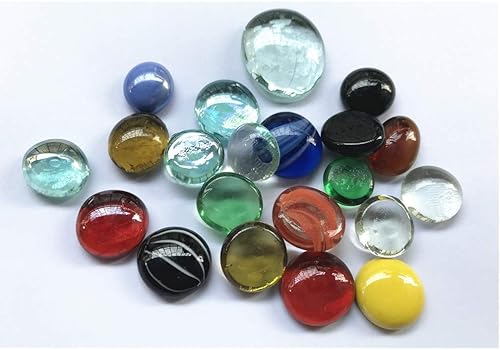 Miniatura 7 de Briliant Shop Canicas de guijarros planos, piedras preciosas de vidrio de 1 libra para rellenos de jarrones, dispersión de mesa de boda, decoración