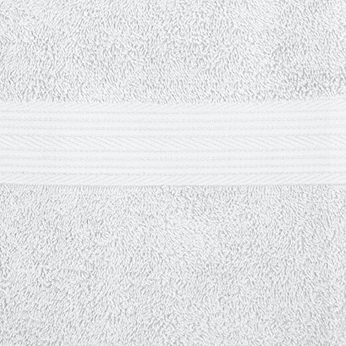 Amazon Basics 6-Piece Fade Resistant Bath, Hand And Washcloth Towel Set -Cotton, White #TOP5