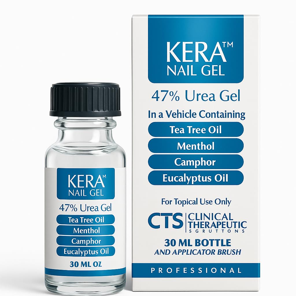 KERA Nail Gel 47% Urea – Intensive Nail & Skin Softening Treatment for Thick/Hardened/Discoloured Nails – Tea Tree + Menthol + Camphor + Eucalyptus – 30 ml