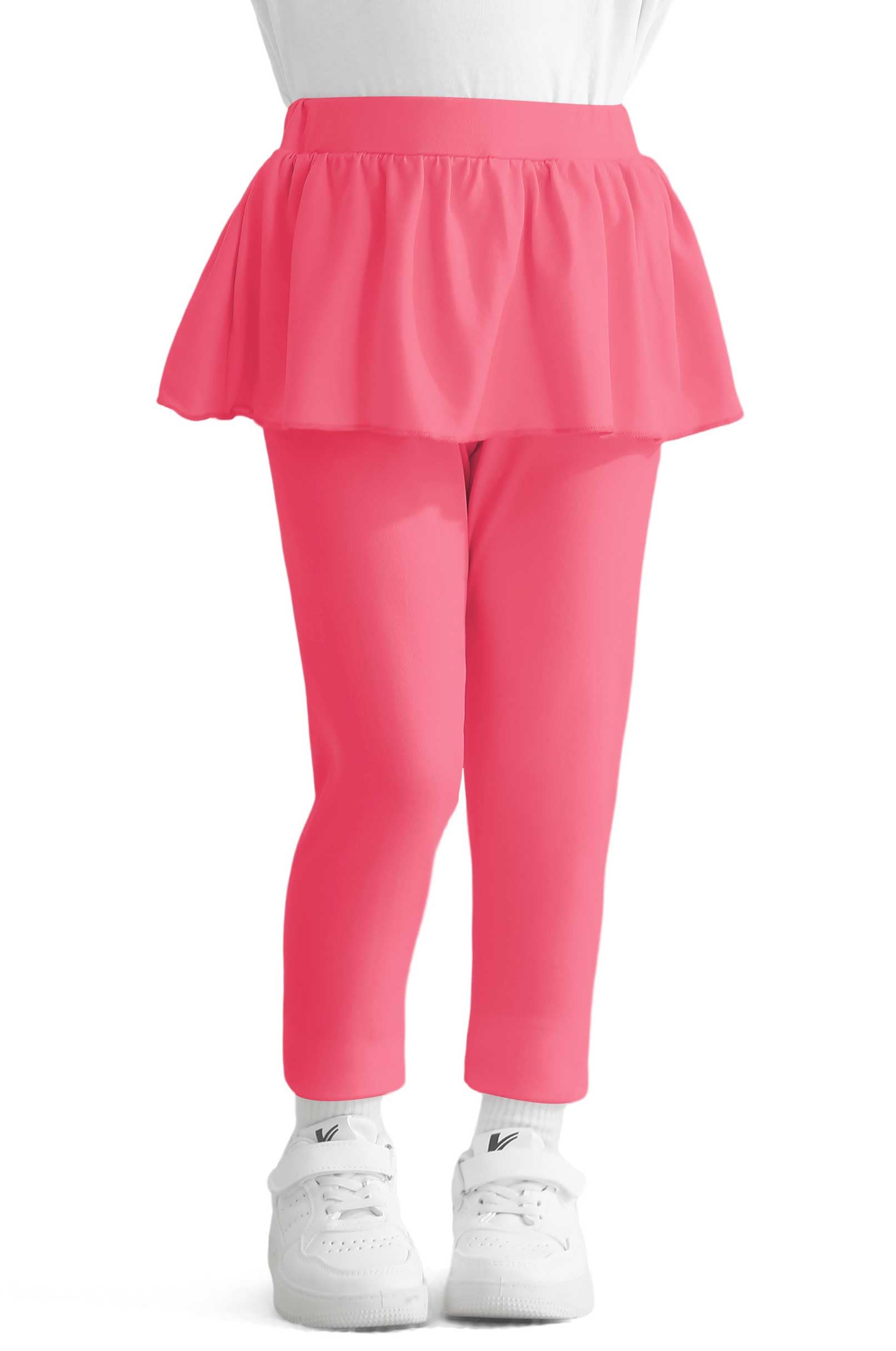 CVXV 2024 Infant Baby Girls Winter Pants Skirt Leggings Stretchy Ruffle Leggings with Skirt,M Red,4 Years