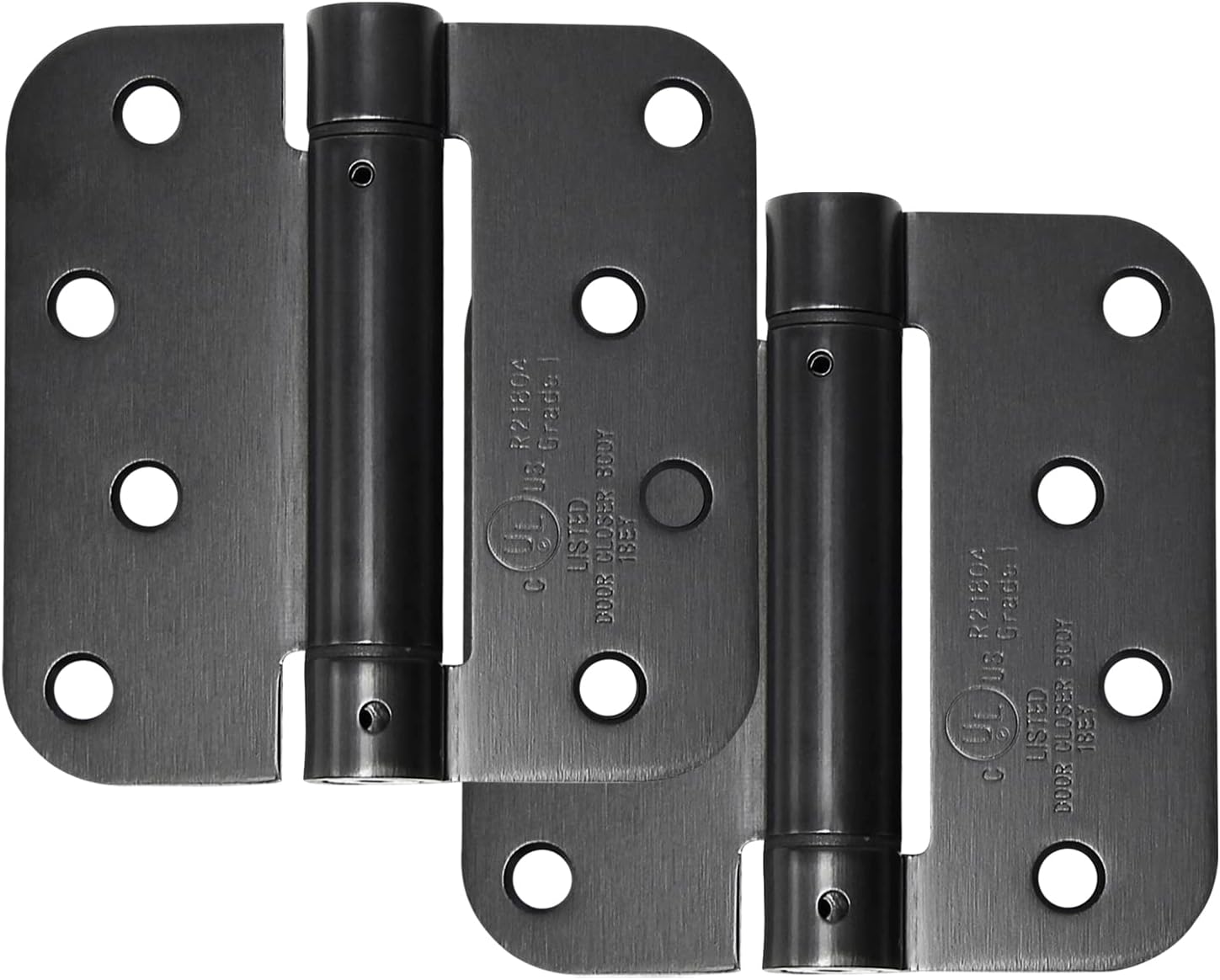 Signstek 2 Pack Self Closing Door Hinges, Mortise Spring Hinge, 4" x 4" x 1/2" with 5/8" Radius Corners