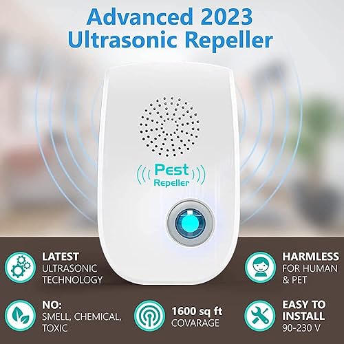Miniatura 2 de Repelente de plagas ultrasónico dual mejorado 2023 paquete de 12 unidades repelente electrónico de plagas enchufe de control de plagas para insectos