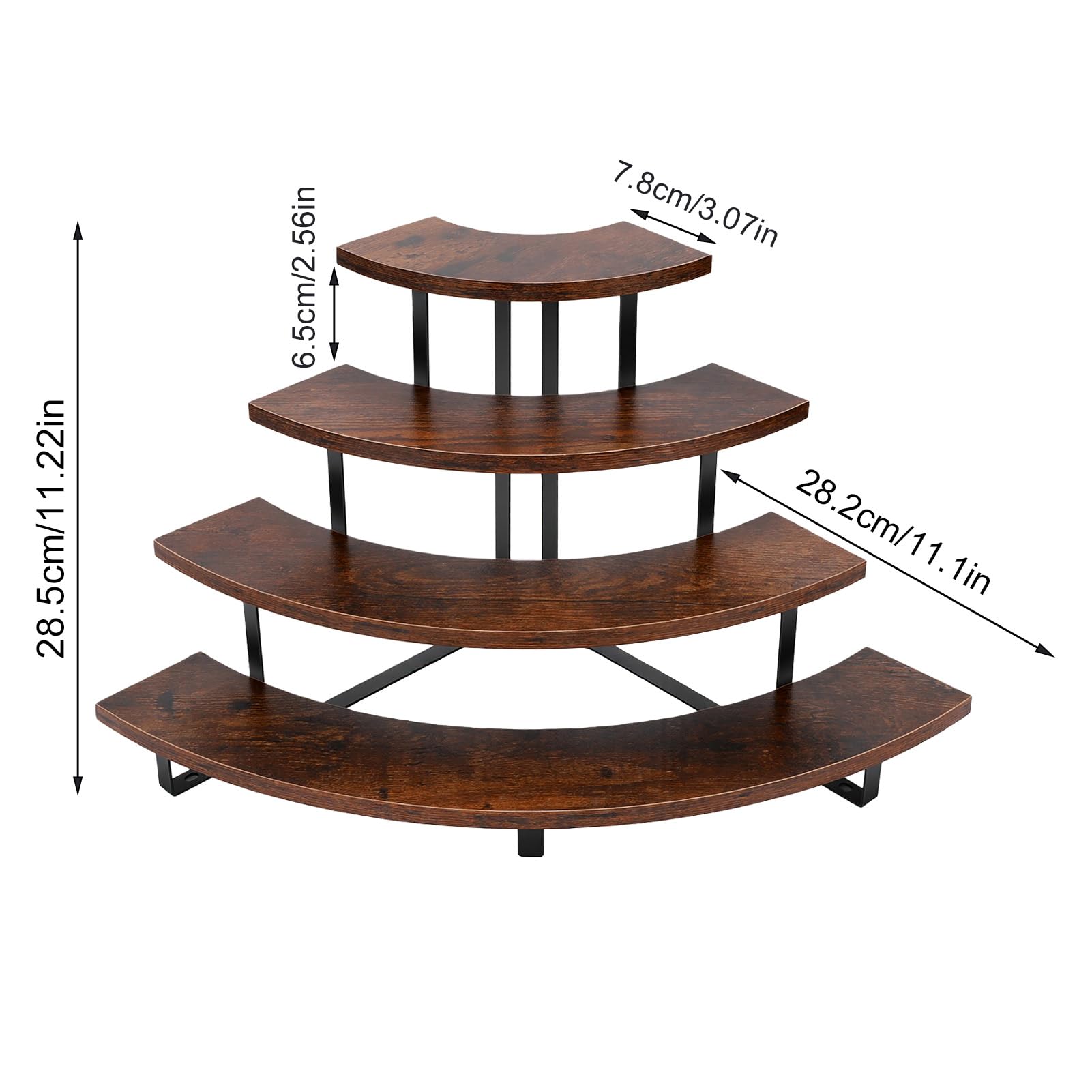 Estante Expositor de Madera de 4 Niveles, Soporte para Pasteles