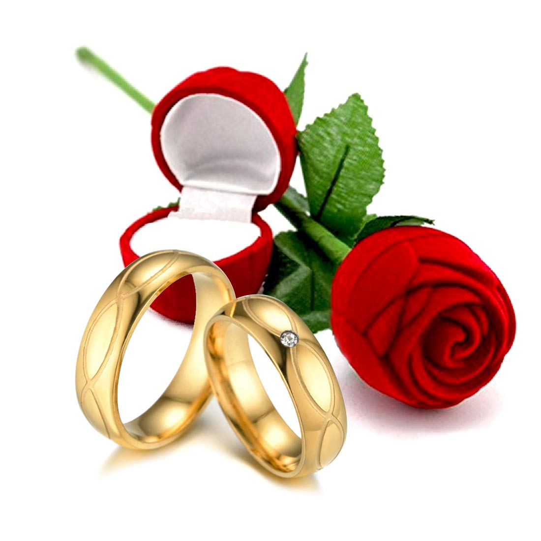 Peora Unisex-Adult Valentines Day Gift Hamper Of Couple Ring With Red Rose Gift Box For Boyfriend/Girlfriend/Gift For Valentine/Gift For Him/Gift For Her, Size_7 (B07HG9HH7Z) Amazon Price History, Amazon Price Tracker