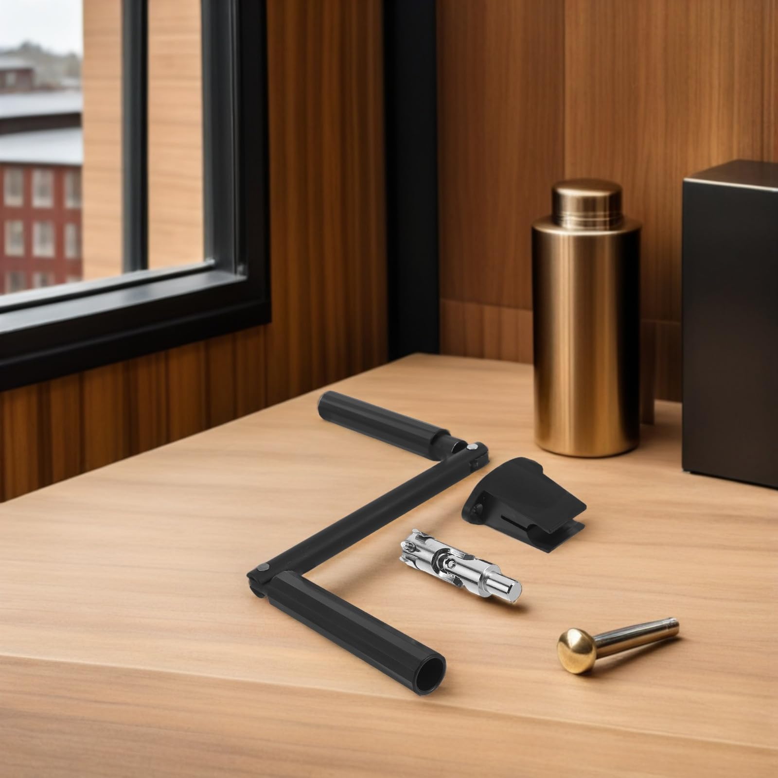 KICHOUSE Manivelle de Fenêtre Noire en Aluminium pour Volet Roulant et Fenêtres, Design Ergonomique et Opération Simple, pour Décoration Contemporaine et Patios