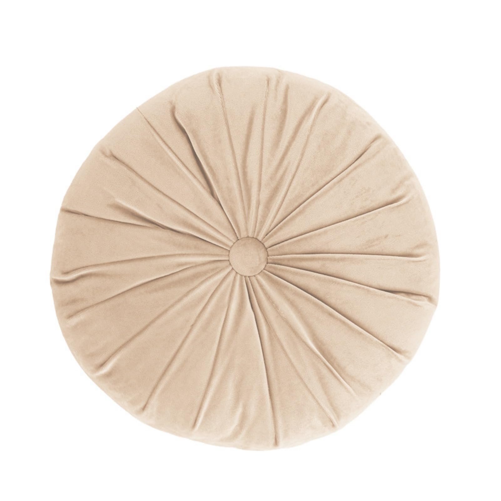 YB-FCJKPA Round Throw Pillow Pumpkin Pleated Meditation Pads Solid Color Home Decorative Floor Cushion for Sofa Chair Living Room Decoration (Khaki)