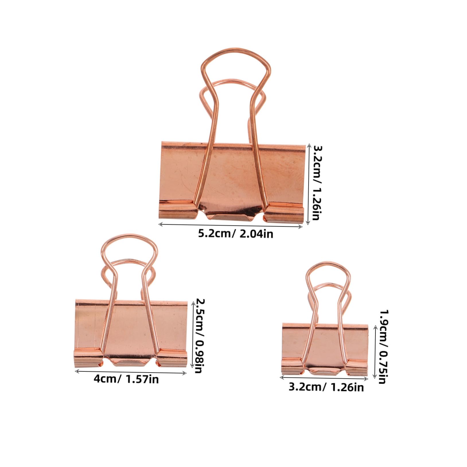 112 Piezas clips de metal pinzas papeleria Clips de carpeta de metal Rose Gold