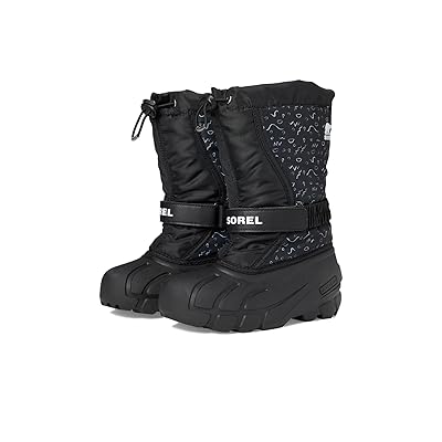 SOREL Kids Flurry Print (Toddler/Little Kid/Big Kid) Kids Shoes Black/Sea Salt