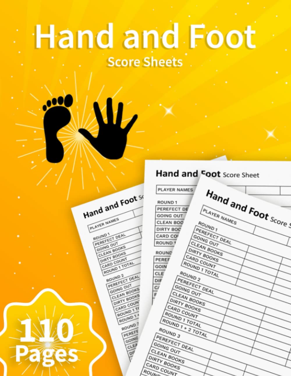 Hand and Foot Score Sheets: Hand and Foot Score Book |110 Score sheets with Large Size 8.5 x 11 inch
