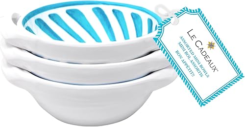 Miniatura 6 de Le Cadeaux Juego de 3 cuencos con mango de melamina de 6 pulgadas, Benidorm