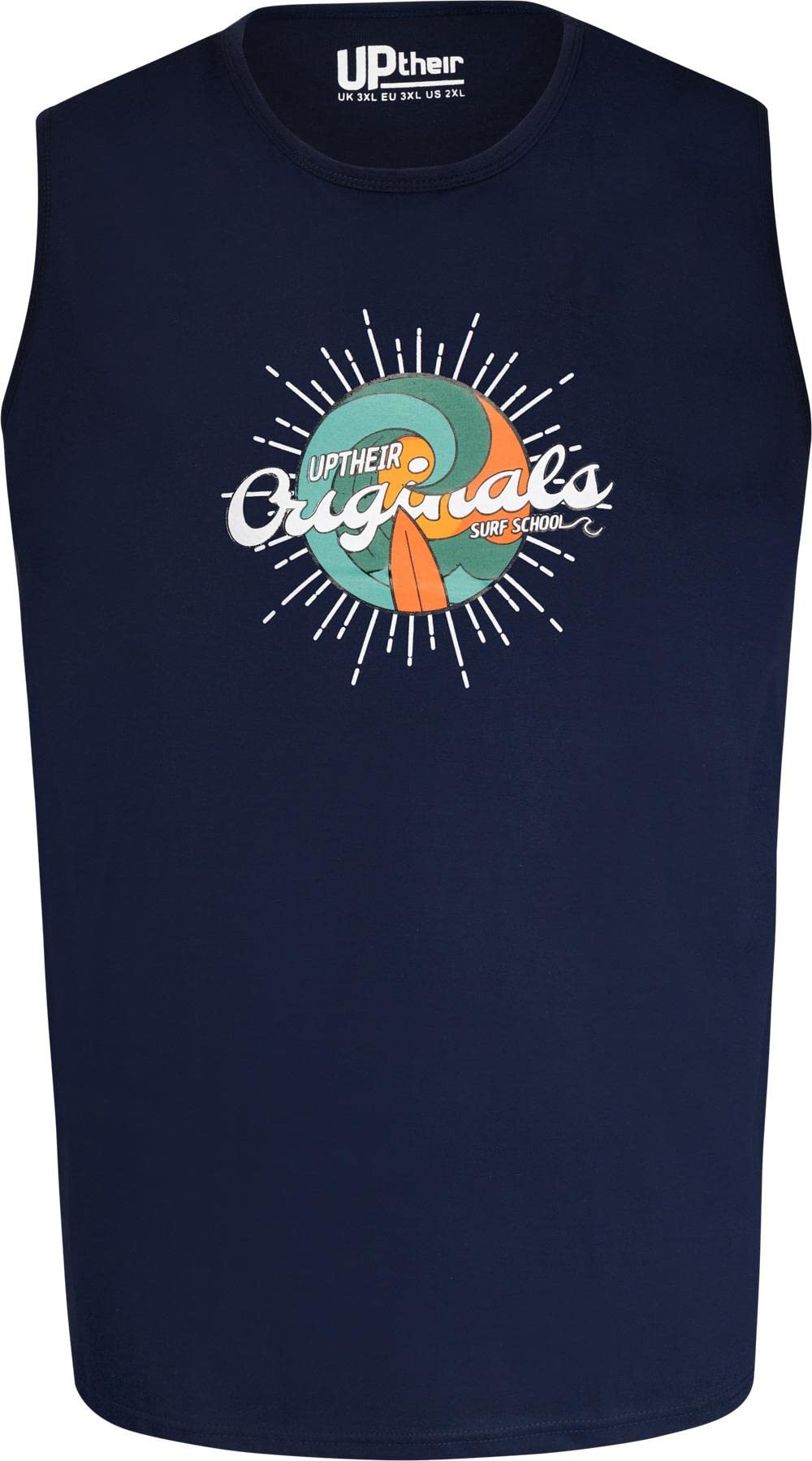 Uptheir Mens Bulb Surf Graphic Tank Top - Blue - 6XL