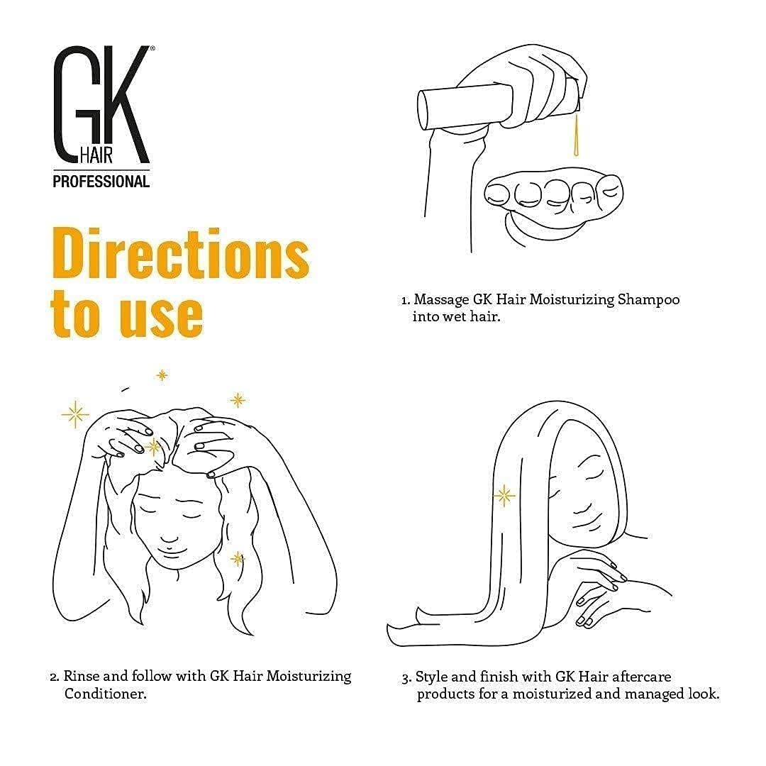 GK Hair Global Keratin Essential Bundle: Balancing & Moisturizing Shampoo and Conditioner Set (10.1 Fl Oz Each)