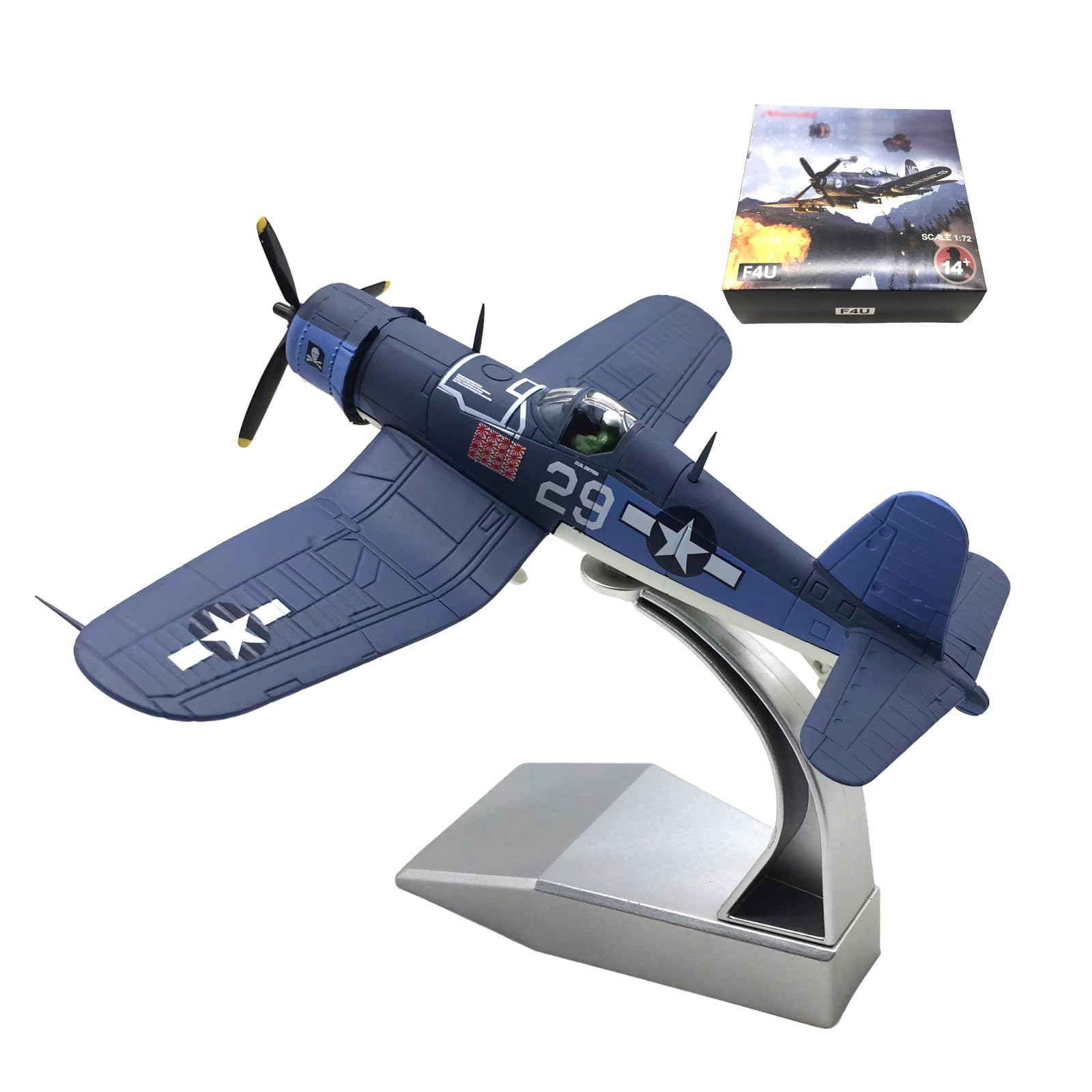 Aereo caccia F4U Corsair degli Stati Uniti scala 1:72, modello metallo pressofuso lega preverniciato, non richiede colla, espositore collezione altamente dettagliato for casa