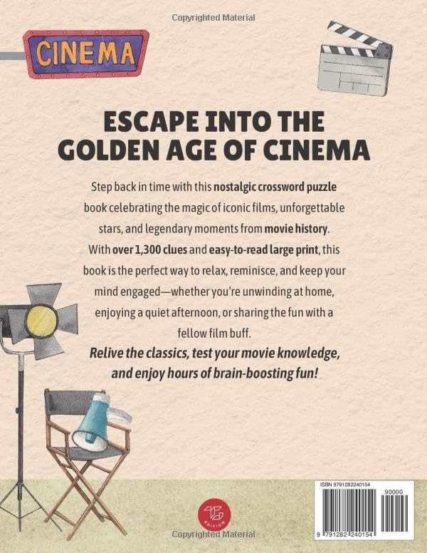 Nostalgic Movie Crossword Puzzles for Adults: Large Print Puzzles About the Greatest Actors, Shows & Films in History - Image 2