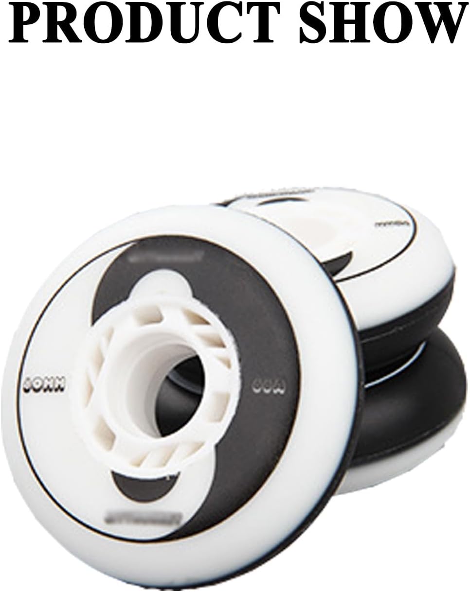 Roller Skate Wheels Outdoor/Indoor 8 Pack 88A Inline Roller Skate Wheels 72Mm/76Mm/80Mm Inline Skates Replacement Wheel Flat Flower Wheel Brake Wheel