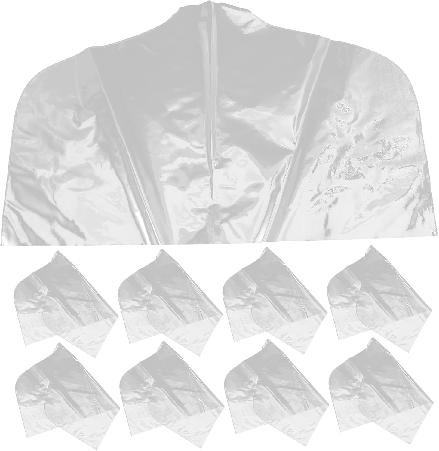 Unomor 10Pcs Clear Garment Shoulder Covers Clothes Dust Protectors Reusable Clothing Bags for Suit Coat Jacket Storage and Travel