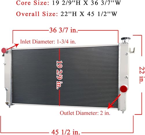 Miniatura 8 de ALLOYWORKS Radiador de aluminio de 3 filas para Dodge Ram 2500 3500 5.9L L6 (Quad Cab Turbo Diesel)