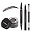 LAVONE Eyebrow Pencil Makeup Kit, with Waterproof 2-IN-1 Microblading Eyebrow Pen, Eyebrow Pomade, Eyeliner and Dual-ended Eyebrow Brush, Brow Pencil Kit for Natural Eyebrows - Ebony